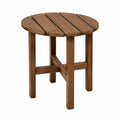 Table d’appoint de jardin ronde 50 cm x 50 cm x 50 cm en bois d’acacia massif naturel plateau à lattes