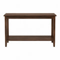 Table console rectangulaire en bois noyer avec 2 niveaux 120 cm x 35 cm x 80 cm